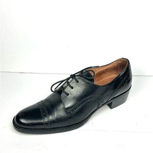 Clif Leather Black Derby Shoes Lace Up made in Italy Women’s EUR 41 US 9,5